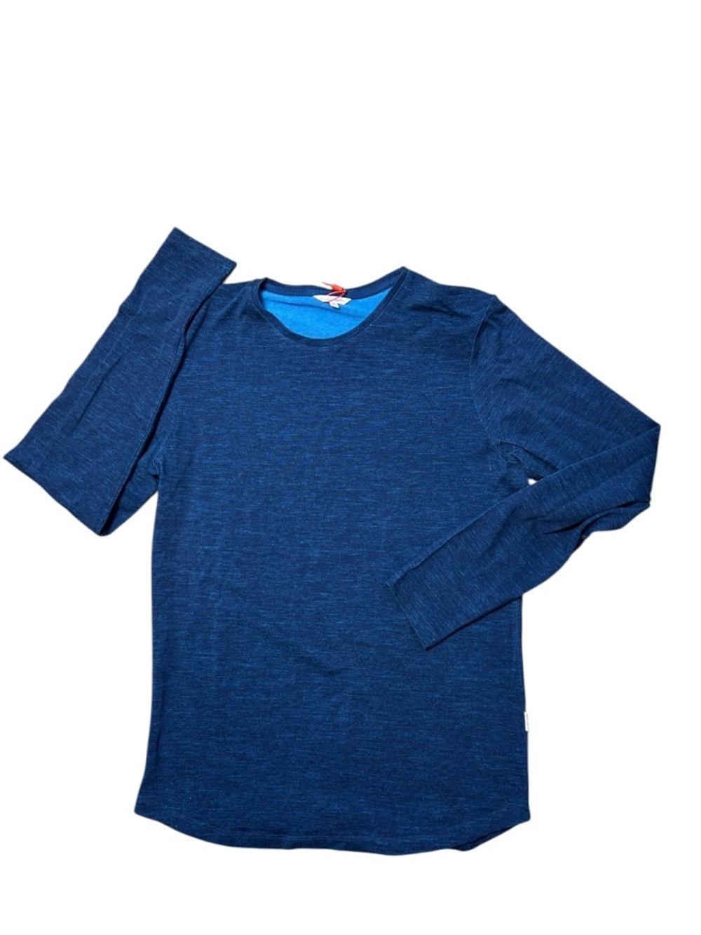 NWT Orelabar Brown blue Heathered long sleeve wool cotton t shirt size medium